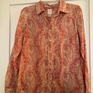 J. Crew Paisley Button-Down Shirt in Rust and Beige